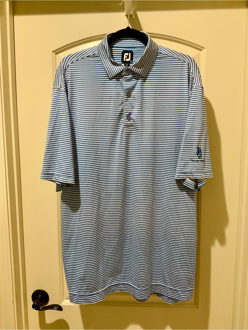 FootJoy  Blue and White Striped Golf Polo